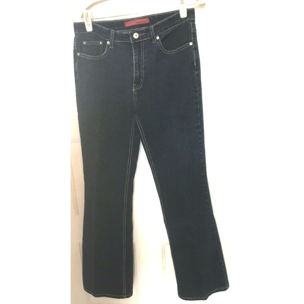 Cosmopolitan Jeans Dark Blue Embroidered Pockets Jeanswear Women's Size 8 EUC